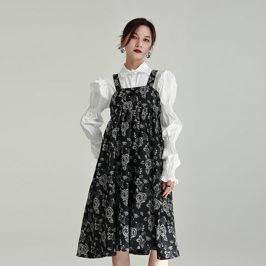 【おすすめ新着】レトロデザインワンピース/ロングスカート