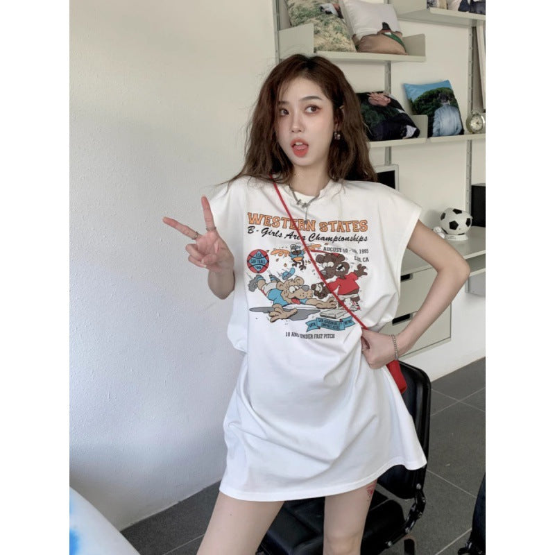 ロールアップ風サマーロングTシャツ