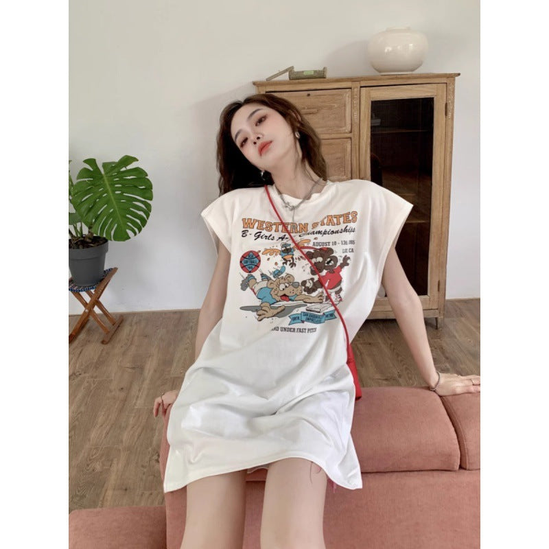 ロールアップ風サマーロングTシャツ