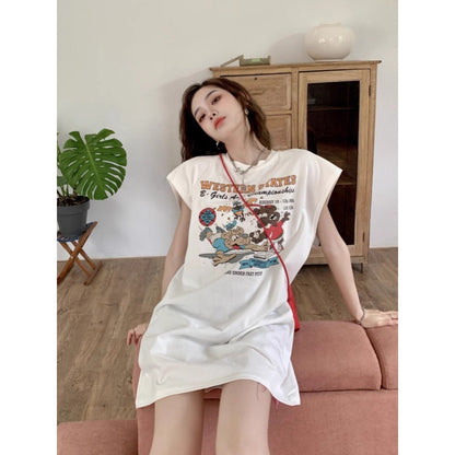 ロールアップ風サマーロングTシャツ