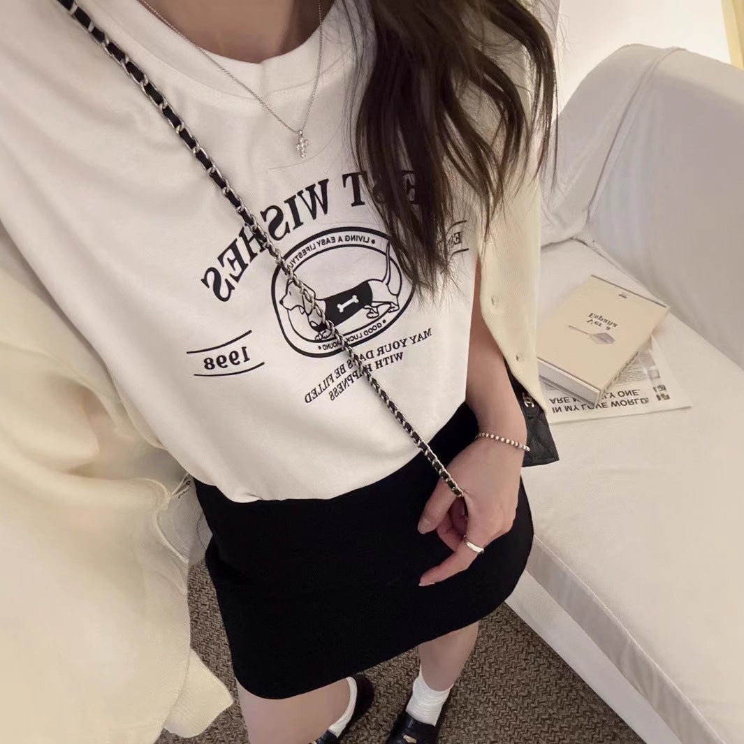 ６カラーアメカジアルファベットプリントTシャツ