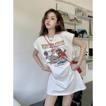 ロールアップ風サマーロングTシャツ