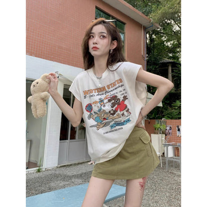 ロールアップ風サマーロングTシャツ